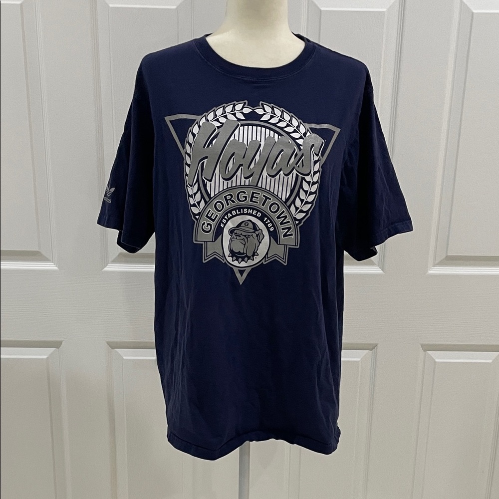 Adidas Georgetown Hoyas Navy Blue Tee T-Shirt